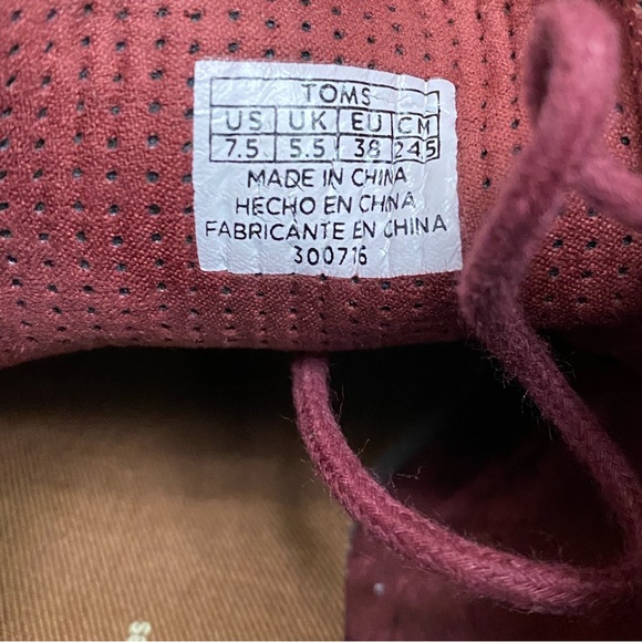 TOMS Lunata Lace Up Block Heel Ankle Bootie oxblood Burgundy - Size 7.5 - Picture 7 of 10